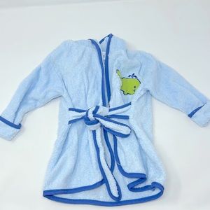 Baby Kiss Boy’s Terry Cloth Baby Hooded Robe Size 0-9 Excellent Condition